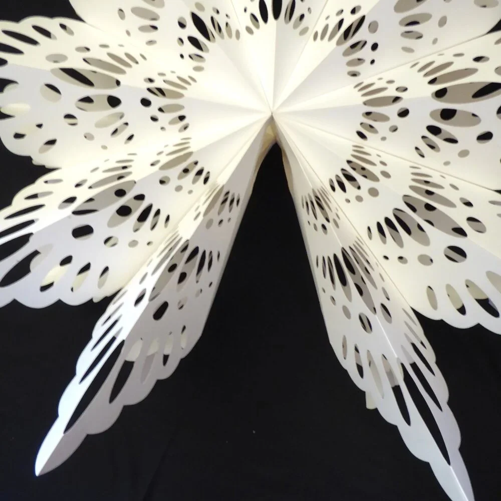 NEW 30” CRATE & BARREL LARGE 3D PAPER SNOWFLAKE CHRISTMAS MOBILE DECORATION